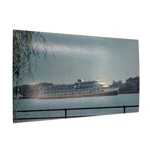 Vintage Wilson Line Postcard Featuring Cruise Ship On Water